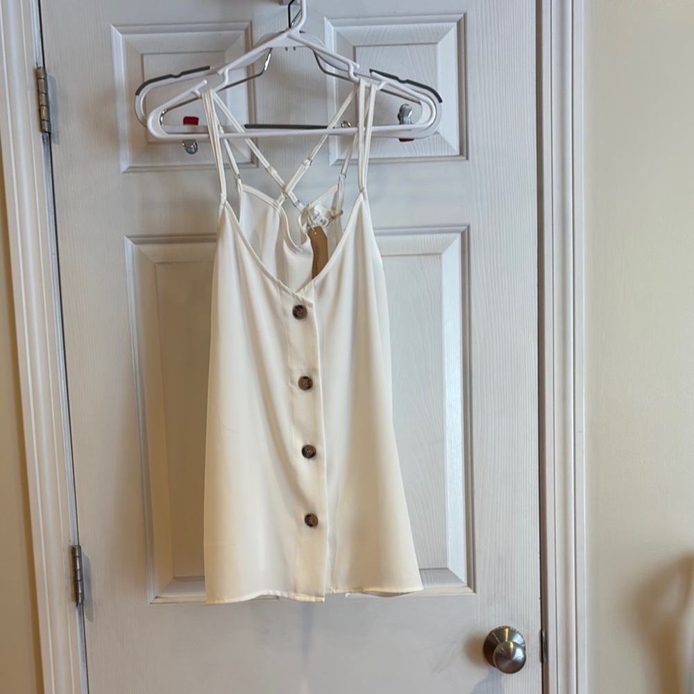 Stylish Cream Button-Down Top